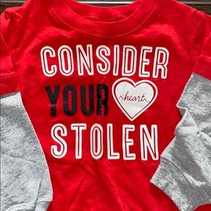 Baby boy Valentine’s Day shirt.